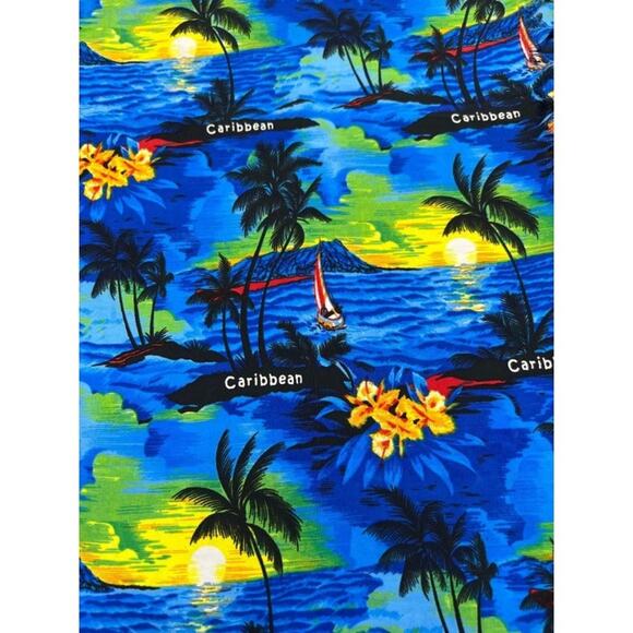 Rima Caribbean Blue Island Palm Tree Beach Swimwear Large Wrap 68x44 - Picture 2 of 3